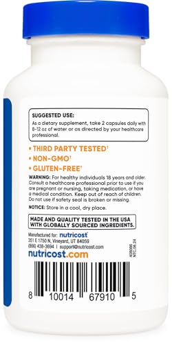 Nutricost Alpha GPC 600mg - 120 Vegetarian Capsules | Non-GMO, Gluten Free | Cognitive Support & Brain Health
