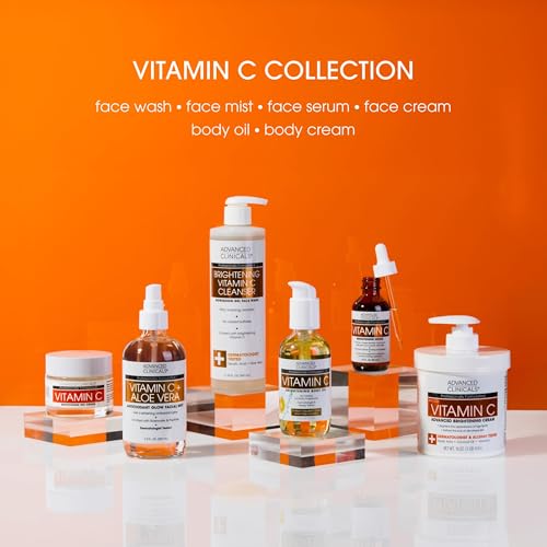 Advanced Clinicals Brightening Vitamin C Face Serum for Acne/Dark Spot, Eye & Uneven Tone Treatment