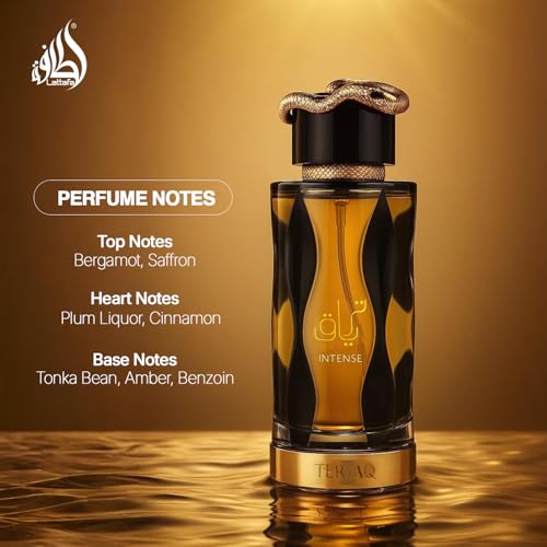 Lattafa Teriaq Intense Eau de Parfum Spray - 3.4 Ounce | Unisex Long-Lasting Fragrance