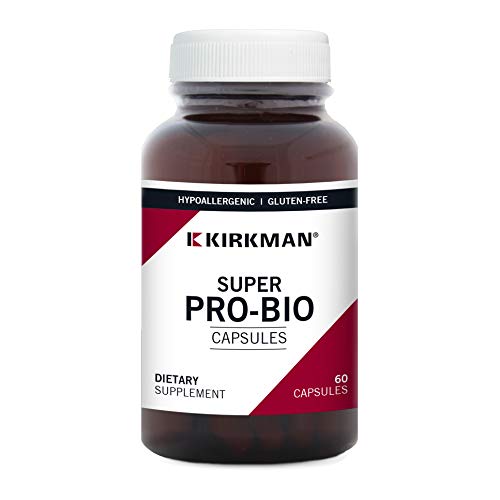 Kirkman Super Pro-Bio 75 Billion CFU 60 Vegetarian Capsules - Hypoallergenic Probiotic Bio-Max Series