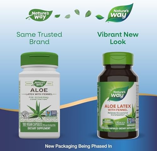 Nature's Way, Aloe, Latex With Fennel, 140 mg, 100 Vegetarian Capsules