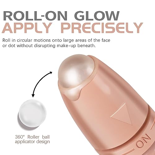 Liquid Highlighter - Roll-On Dewy Glow Glotion for Face & Body, Long-Lasting Shimmer Skin Illuminator