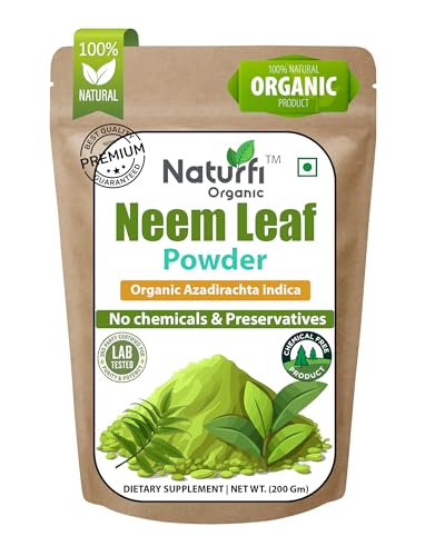 100% Pure & Natural Neem Leaves Powder – 200 Gm / 7 Oz | Sun-Dried & Steamless | Organic Skincare & Wellness