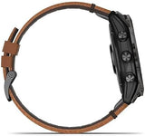 Garmin Epix Pro (Gen 2) Sapphire Edition Smartwatch - 51mm, Carbon Gray DLC Titanium with Chestnut Leather and Graphite Silicone Bands