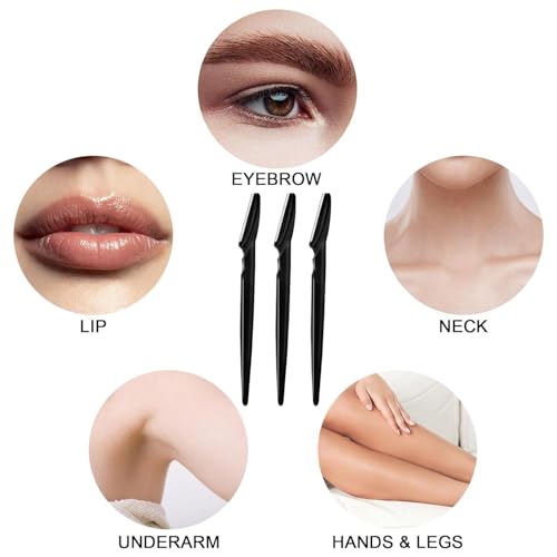 YelaJoy 12 Pcs Eyebrow Razors | Multipurpose Face Razors for Peach Fuzz Removal & Exfoliating Dermaplaning
