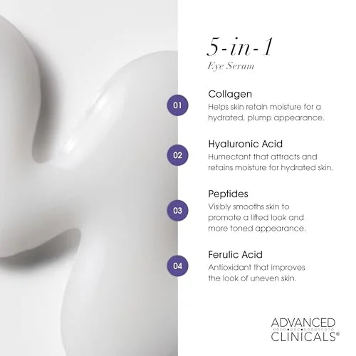 Advanced Clinicals 5-in-1 Multi-Correction Eye Serum: Target Dark Circles & Wrinkles