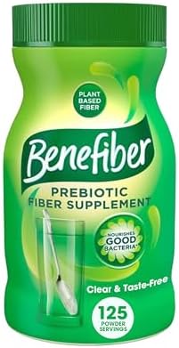 Benefiber Daily Prebiotic Fiber Supplement Powder for Digestive Health, Unflavored - 125 Servings (17.6 Ounces)