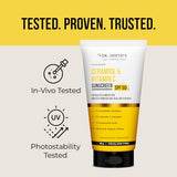 Dr. Sheth’s Sunscreen SPF 50 PA+++ with Ceramide, Vitamin C & Hyaluronic Acid - Broad Spectrum UV & Blue Light Protection, 50g
