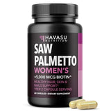 HAVASU NUTRITION Saw Palmetto DHT Blocker for Women with Biotin - Vegan Hair Growth Supplement