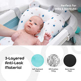 The Moon Brand Anti-Slip Baby Bath Pad - Foldable Infant Support Cushion (Blue)
