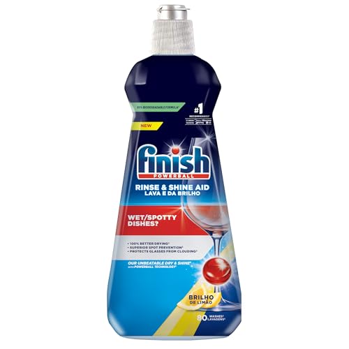 Finish Dishwasher Rinse & Shine Aid (Lemon Scent, 400ml) - Spot Prevention & Fast Drying