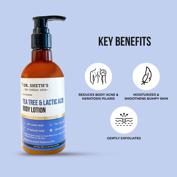 Tea Tree & Lactic Acid Body Lotion | Salicylic Acid Lotion for Acne & Uneven Skin