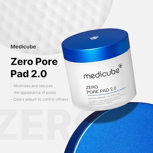 Medicube Zero Pore Pads 2.0 - Dual-Textured Exfoliating Toner Pads with AHA & BHA - 70 Pads