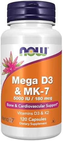 NOW Foods, Mega D-3 & MK-7, 120 Capsules