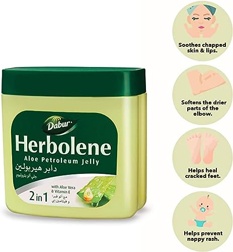 Dabur Herbolene Aloe Petroleum Jelly with Aloe Vera & Vitamin E (425ml)