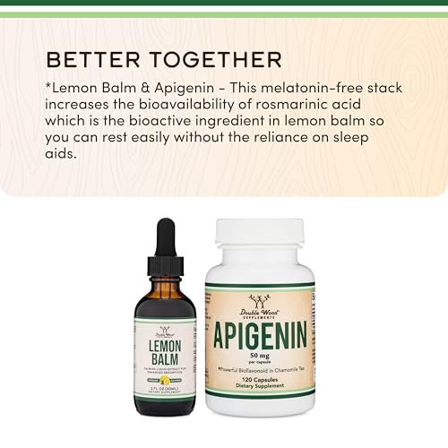 Organic Lemon Balm Tincture Drops 590mg - Fast-Absorbing for Calm & Relaxation | 2FL OZ by Double Wood Supplements