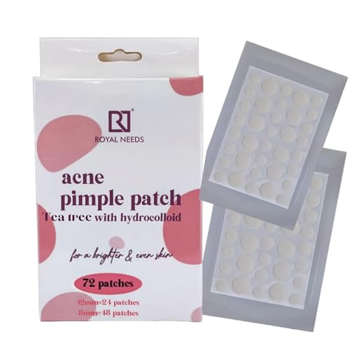 ROYAL NEEDS Acne Pimple Patch - 72 Invisible Hydrocolloid Stickers for Overnight Treatment