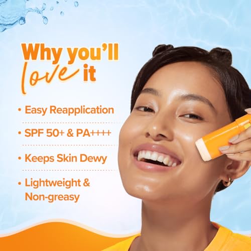 Aqualogica Glow+ Sunstick SPF50+ Papaya Vitamin C Hyaluronic Acid Sunscreen Bar