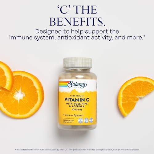 Solaray Vitamin C Timed-Release 1000mg - 100 Vegetarian Capsules