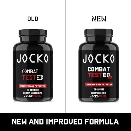 Jocko Fuel Test Booster for Men - Natural Endurance, Stamina, & Strength Booster - Muscle Builder for Men & Nitric Oxide Support with Ginger Root, Shilajit, & Tongkat Ali, 120ct (30 Servings)