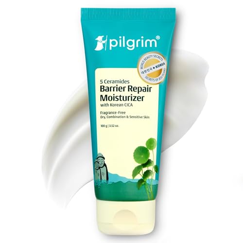 Pilgrim 5 Ceramides Hyaluronic Acid Face Moisturizer 100g - Korean CICA Barrier Repair | Lightweight Non-Sticky Skin Strengthening for All Skin Types