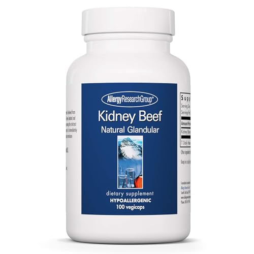 Allergy Research Group Kidney Beef Natural Glandular - 100 Vegicaps - Kidney Support Supplement