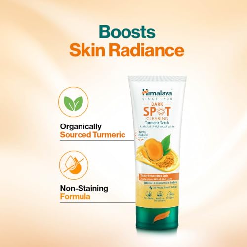 Himalaya Dark Spot Clearing Turmeric Scrub - Exfoliates & Reduces Dark Spots, 75ml