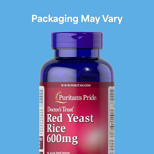 Puritans Pride Red Yeast Rice 600 Mg Capsules for Cholesterol Support 240 Count