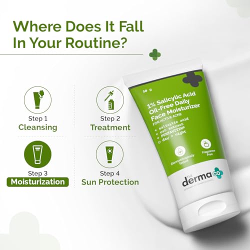 THE DERMA CO 1% Salicylic Acid Oil-Free Face Moisturizer - 50g | Acne Treatment & Hydration