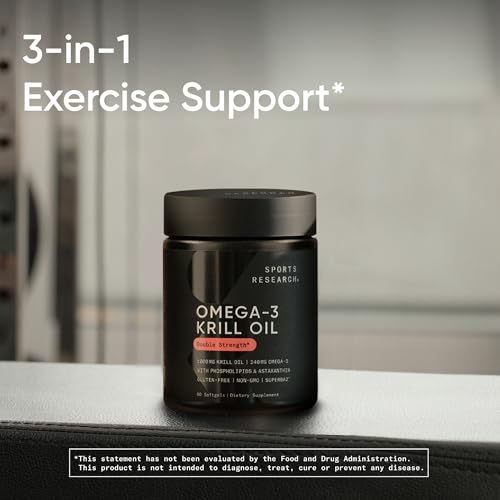 Sports Research Antarctic Krill Oil 1000 mg with Astaxanthin - 60 Softgels