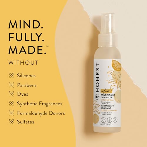 The Honest Company Sweet Orange Vanilla Conditioning Detangler Spray - Plant-Based Vegan Leave-in Conditioner
