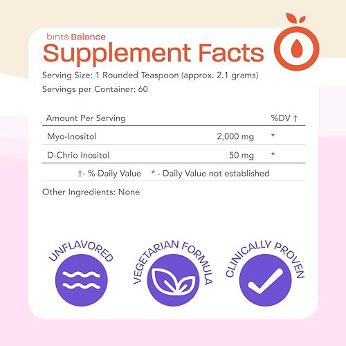 Binto Inositol Powder Mix - 60-Day Supply - 40:1 Ratio for Hormone Balance & Ovulation Support