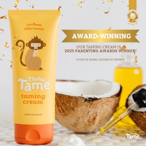 T is for Tame All-Natural Hair Taming Cream for Kids - Frizz & Flyaway Control with Coconut Oil