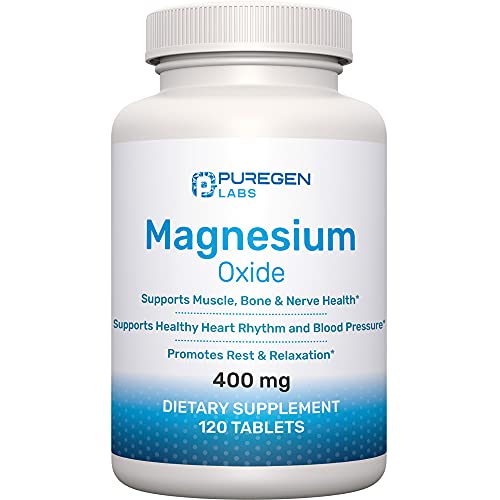 Puregen Labs Magnesium 400mg High Potency Supplement for Immune Support & Muscle Recovery