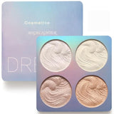Joyzzz Highlighter Powder Palette - 4 Shimmer Colors for Long-Lasting Waterproof Illumination