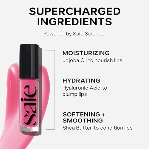 Saie Glossybounce™ High-Shine Lip Gloss Oil - Playful Pink