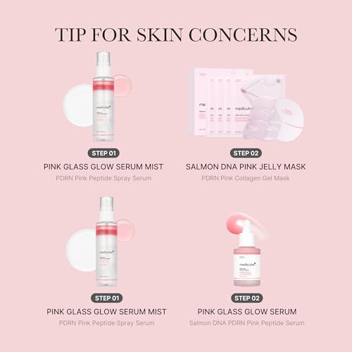medicube PDRN Pink Peptide Spray Serum | Pink Glass Glow Serum Mist for Moisturizer, Soothing, Firming, and Uneven Skin Tone | Korean Skincare