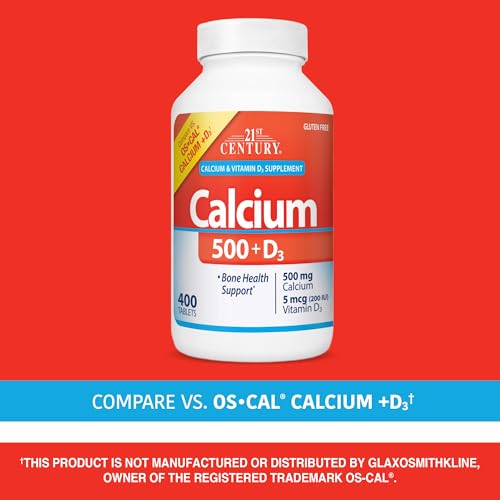 21st Century Calcium 500 with D3 Tablets - 400 Pieces
