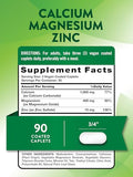 Nature's Truth Calcium Magnesium Zinc Supplement - Bone & Immune Support - 90 Caplets