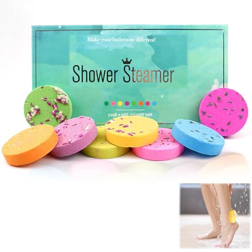 8 Pack Aromatherapy Shower Steamers & Shower Bombs Gift Set with Natural Essential Oils for Relaxation