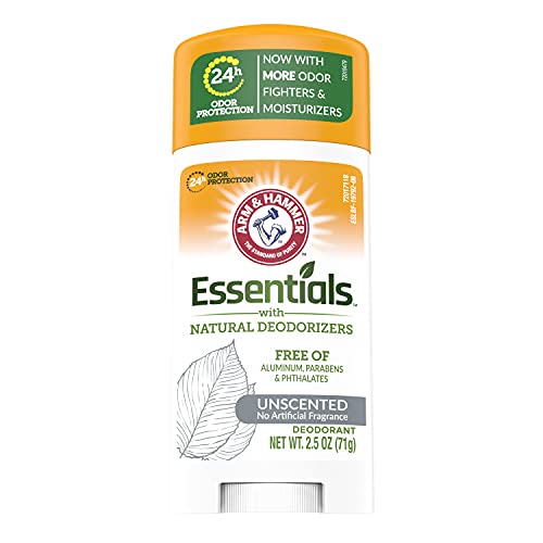 ARM & HAMMER Essentials Solid Deodorant, Unscented, 2.5 oz, 6 Count - Hypoallergenic & Gentle