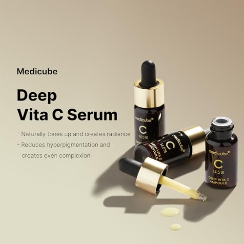 Medicube Deep Vita C Serum 2.0 - 14.5% Pure Vitamin C for Hyperpigmentation & Dark Spots - Korean Skincare (3 x 10g)
