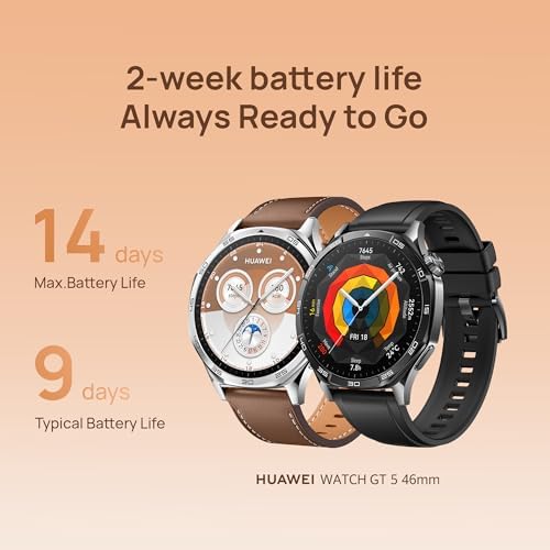 HUAWEI WATCH GT 5 46mm Smartwatch: 14-Day Battery, Enhanced Running & Cycling