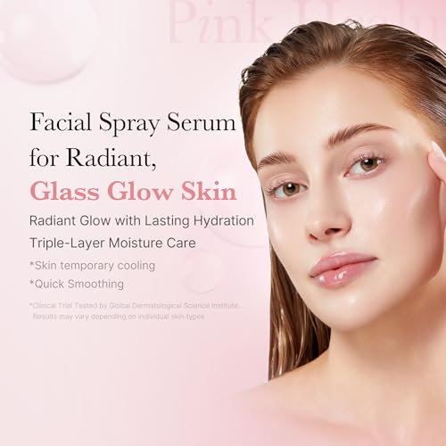 medicube Salmon DNA PDRN Pink Glutathione Spray Serum | Pink Glass Glow Serum Mist for Moisturizer, Soothing, Firming, and Uneven Skin Tone | Korean Skincare