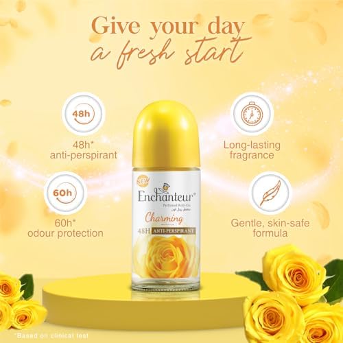 Enchanteur Charming Roll-On Antiperspirant: 48-Hour Protection (50ml)