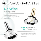 Modelones Nail Dehydrator, Primer, Gel Base & Top Coat Set - Acid-Free
