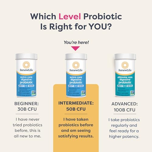 Renew Life Extra Care Ultimate Flora Probiotic - 50 Billion Live Cultures - 30 Capsules