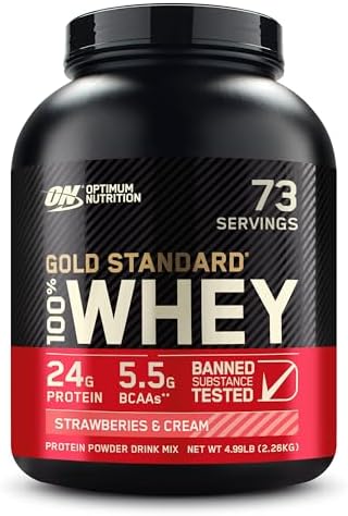 Optimum Nutrition, Gold Standard® 100% Whey, Strawberries & Cream, 4.99 lb (2.26 kg)