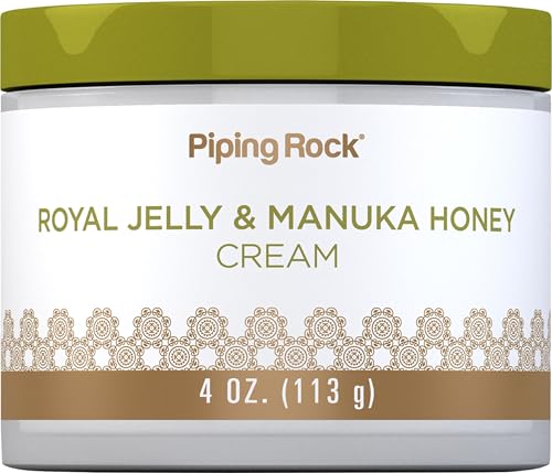 Piping Rock Manuka Honey & Royal Jelly Cream 4oz - Luxurious Face & Skin Moisturizer