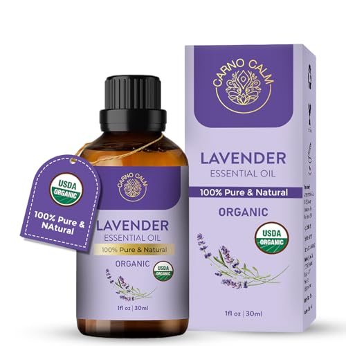 USDA Certified 100% Pure Organic Lavender Essential Oil (30ml) - For Aromatherapy, Sleep & Skin